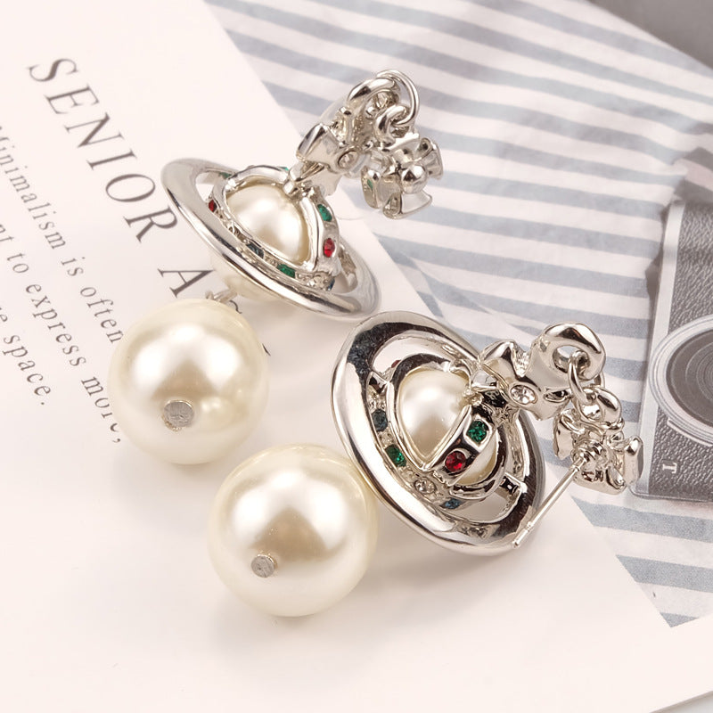 Vivienne Westwood pearl earrings women's exquisite high-end earrings