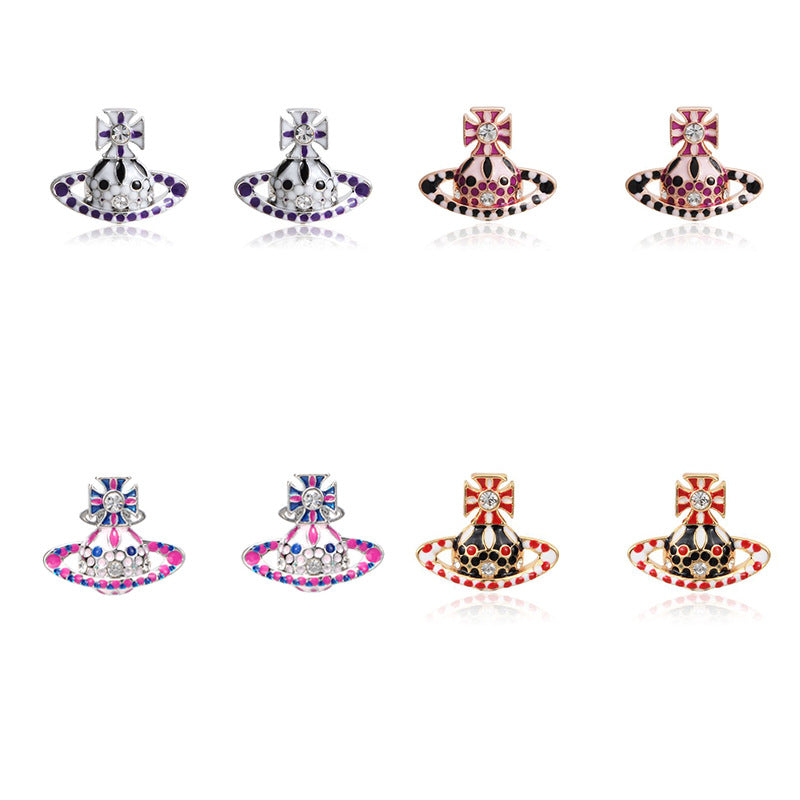 Vivienne Westwood punk enamel colorful punk earrings
