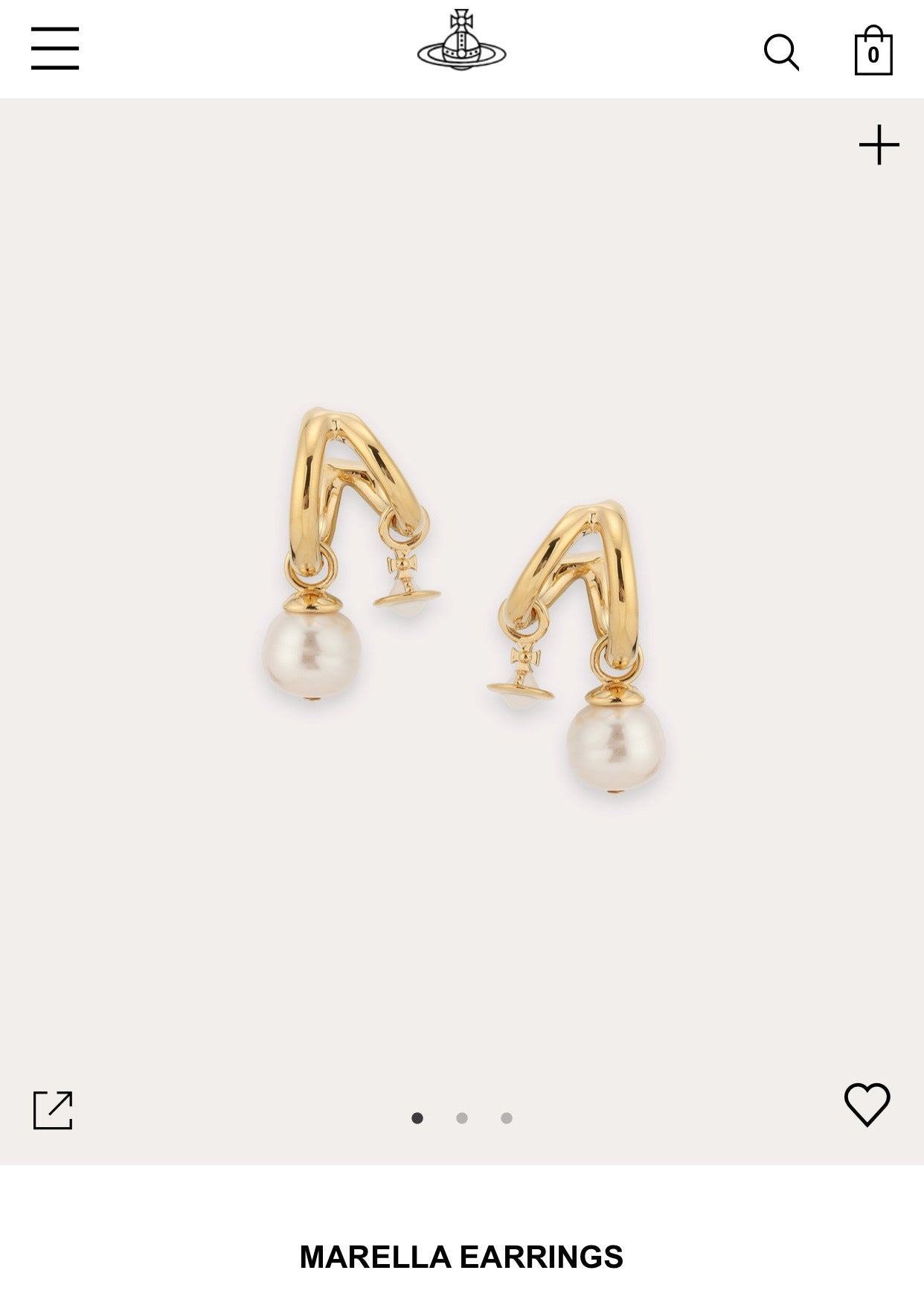 Vivienne Westwood MARELLA special-shaped pearl stud earrings high-grade