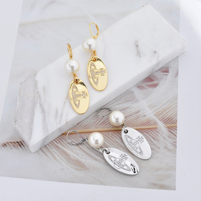 Vivienne Westwood punk Oval brand earrings