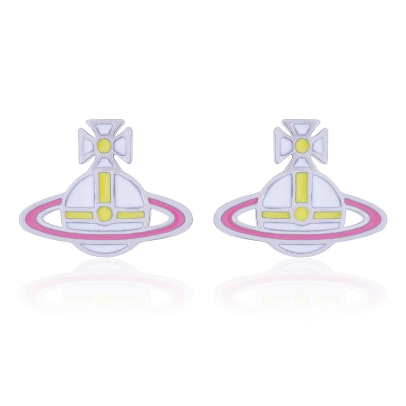 Vivienne Westwood flat paint stud earrings for women