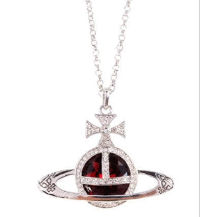 Vivienne Westwood shining big gem pendant necklace personalized European and American style