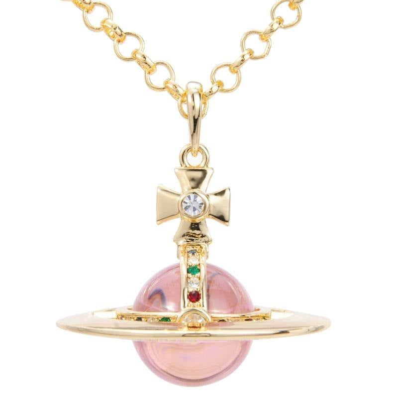 Vivienne Westwood large 20mm three-dimensional pendant sweater necklace European and American