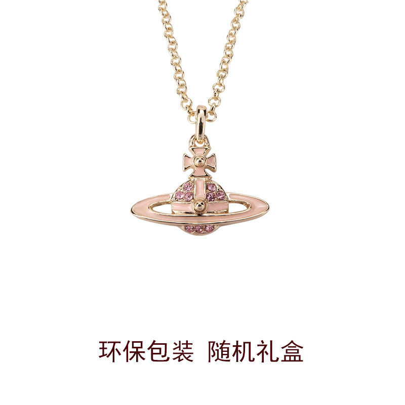 Vivienne Westwood flat paint necklace women's exquisite high-grade all-matching