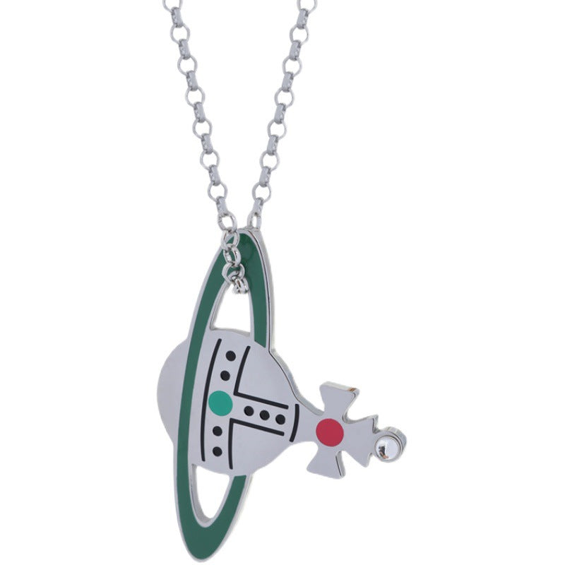 Vivienne Westwood crossbody paint pendant necklace personality punk European and American