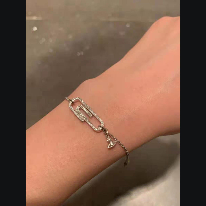 Vivienne Westwood round pin full diamond bracelet