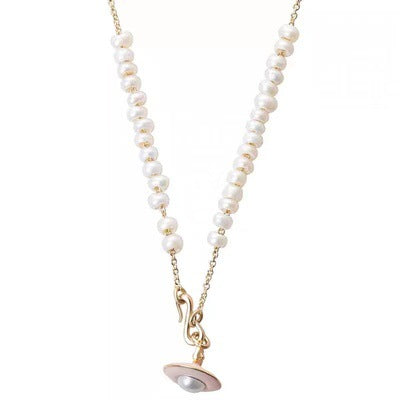 Vivienne Westwood freshwater natural pearl bracelet elegant high sense girl heart