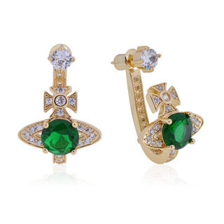 Vivienne Westwood U-shaped full-jeweled stud earrings exquisite luxurious earrings