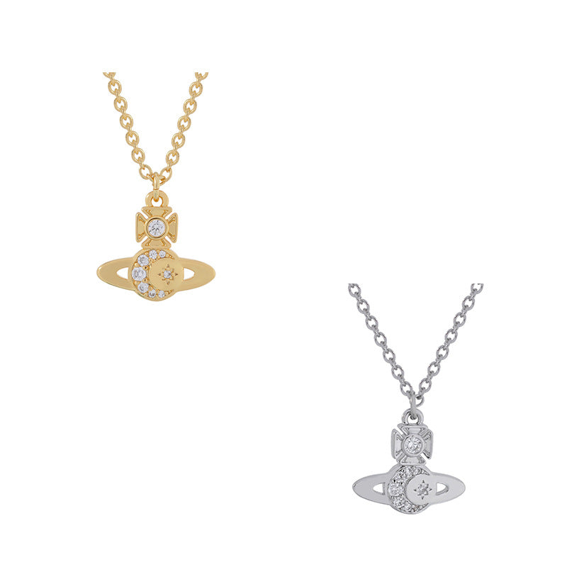 Vivienne Westwood new star and moon pendant necklace high-grade versatile