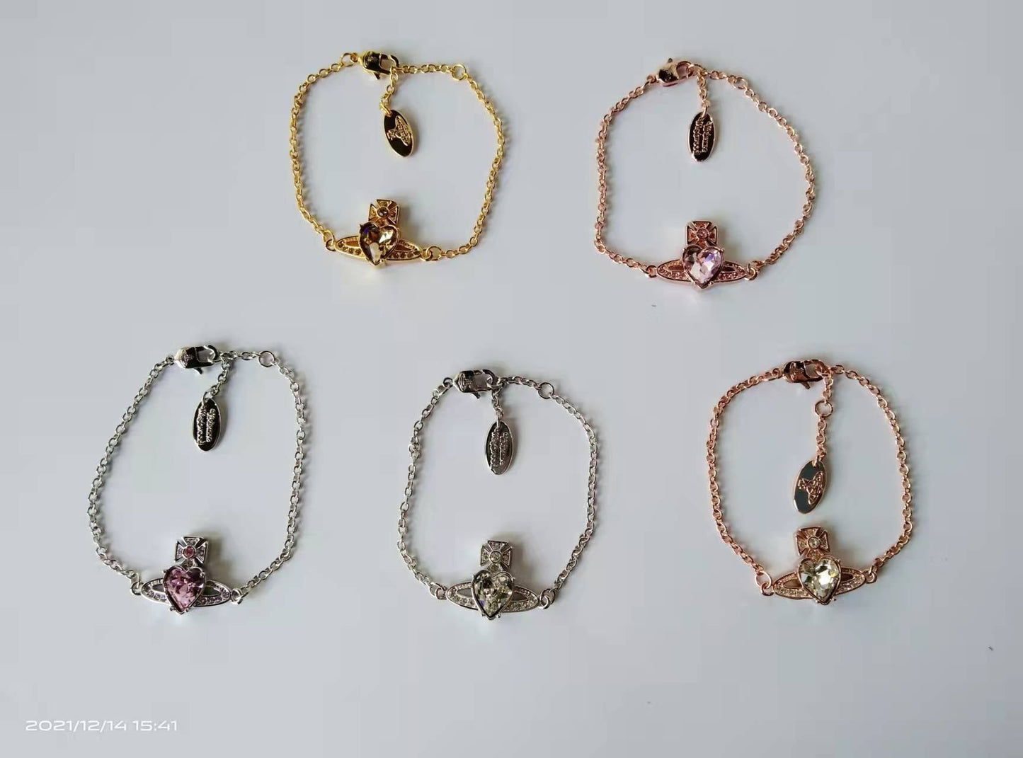 Vivienne Westwood loving heart zircon bracelet affordable luxury style high sense birthday gift