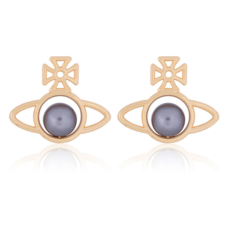 Vivienne Westwood Pearl paint series earrings small and personalized all-match