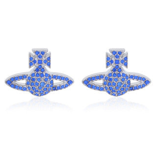 Vivienne Westwood small LOGO stud earrings full of diamonds exquisite