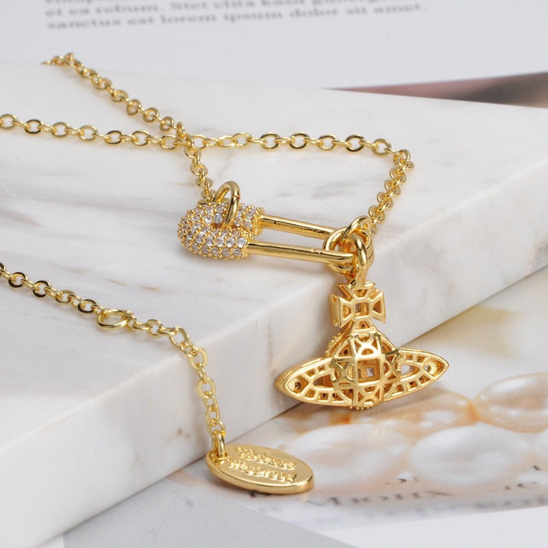 Vivienne Westwood 2022 Cross version pin necklace pendant
