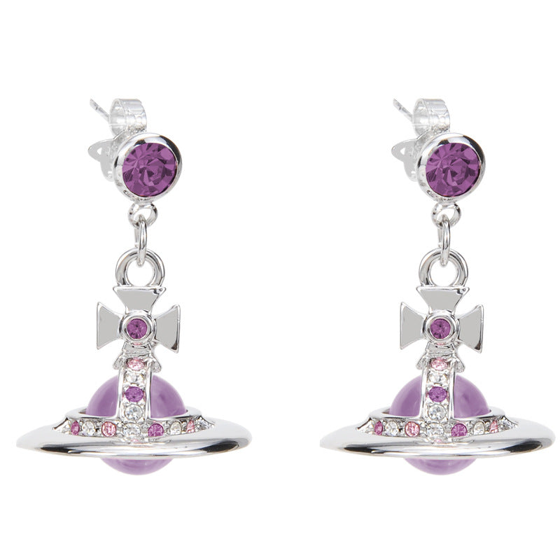 Vivienne Westwood 10MM lettering punk micro glass bead fashion earrings