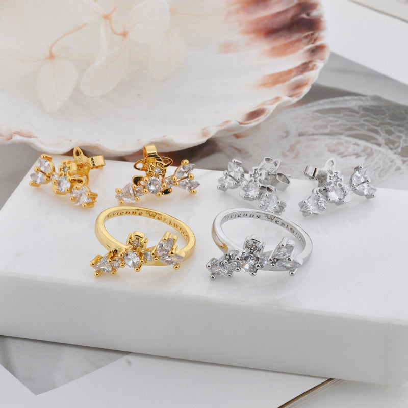 Vivienne Westwood arrow stud earrings for women, small, exquisite and high-grade, all-matching