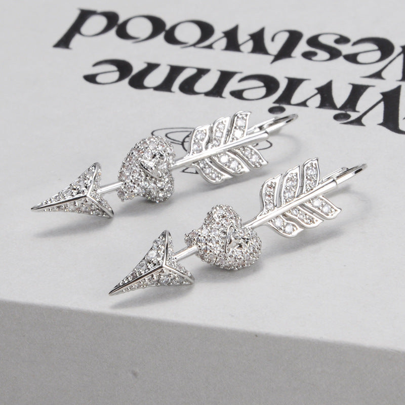Vivienne Westwood ear studs the arrow of love full diamond earrings