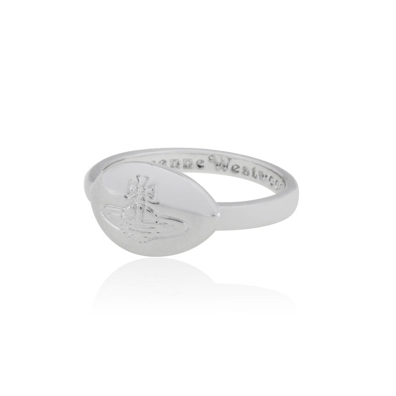Vivienne Westwood European and American style punk simple engraving ring multi-color fashion