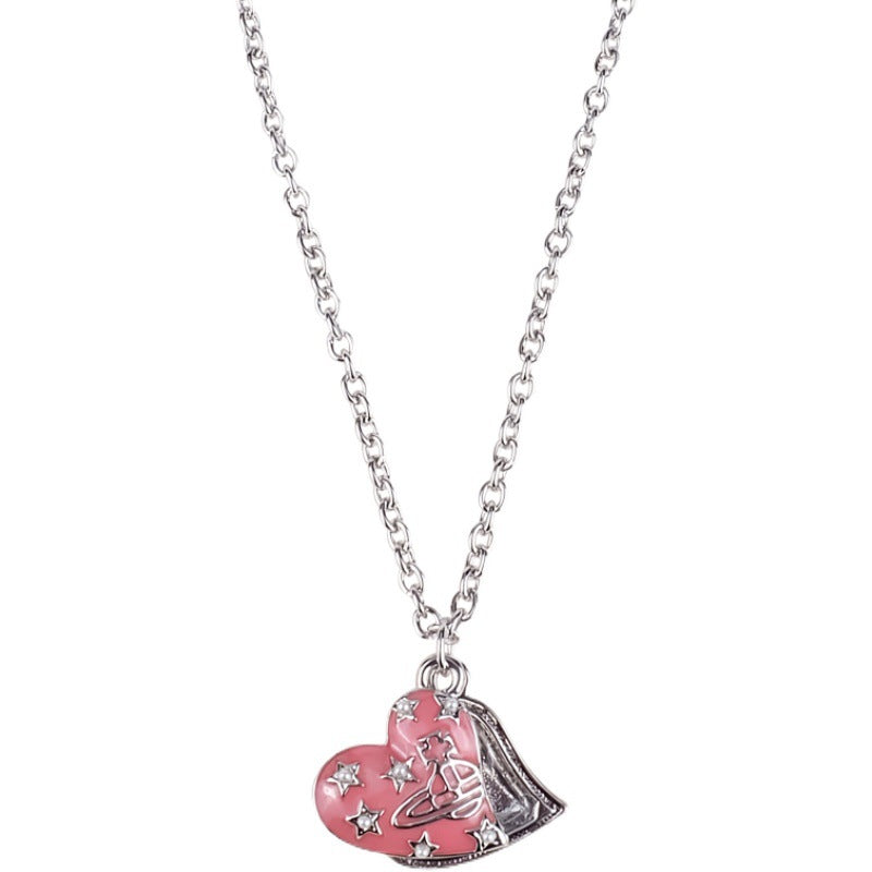 Vivienne Westwood double flower love pendant necklace high-grade all-matching