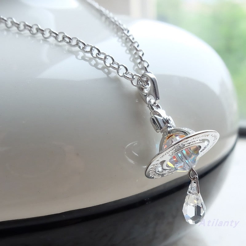 Vivienne Westwood Austrian crystal element three-dimensional pendant necklace advanced