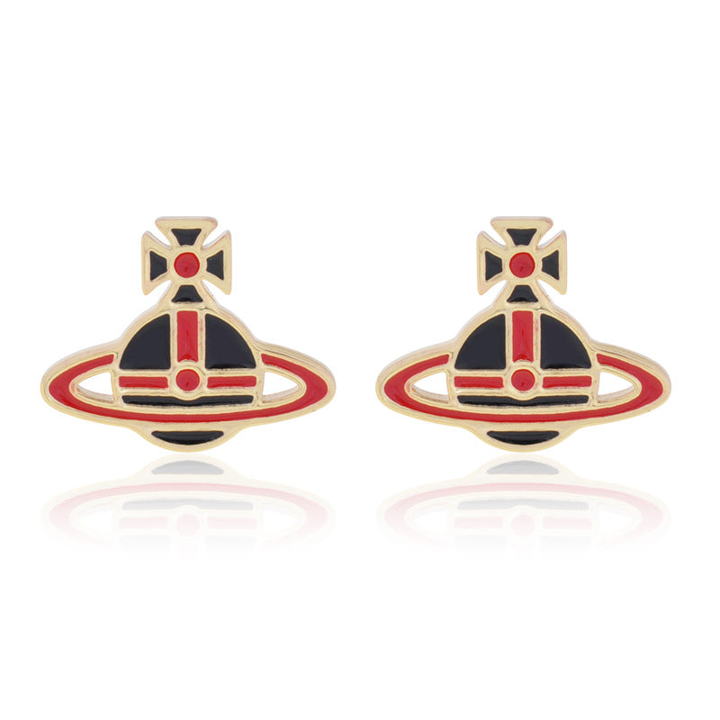 Vivienne Westwood flat paint stud earrings for women