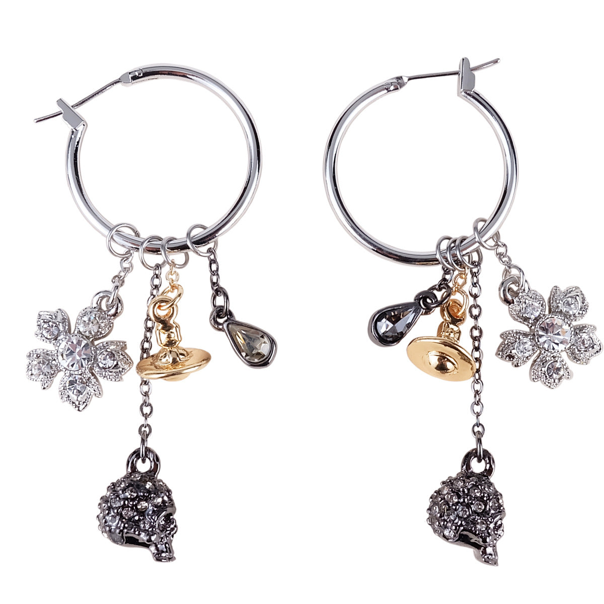 Vivienne Westwood big skull multi DIY accessories ear rings fashion luxury original