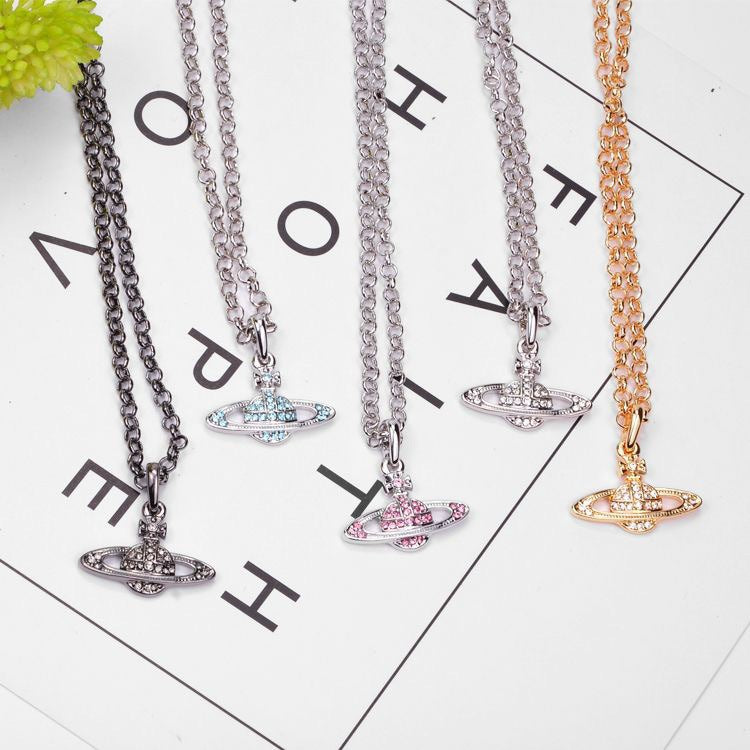 Vivienne Westwood full diamond orb classic flat necklace