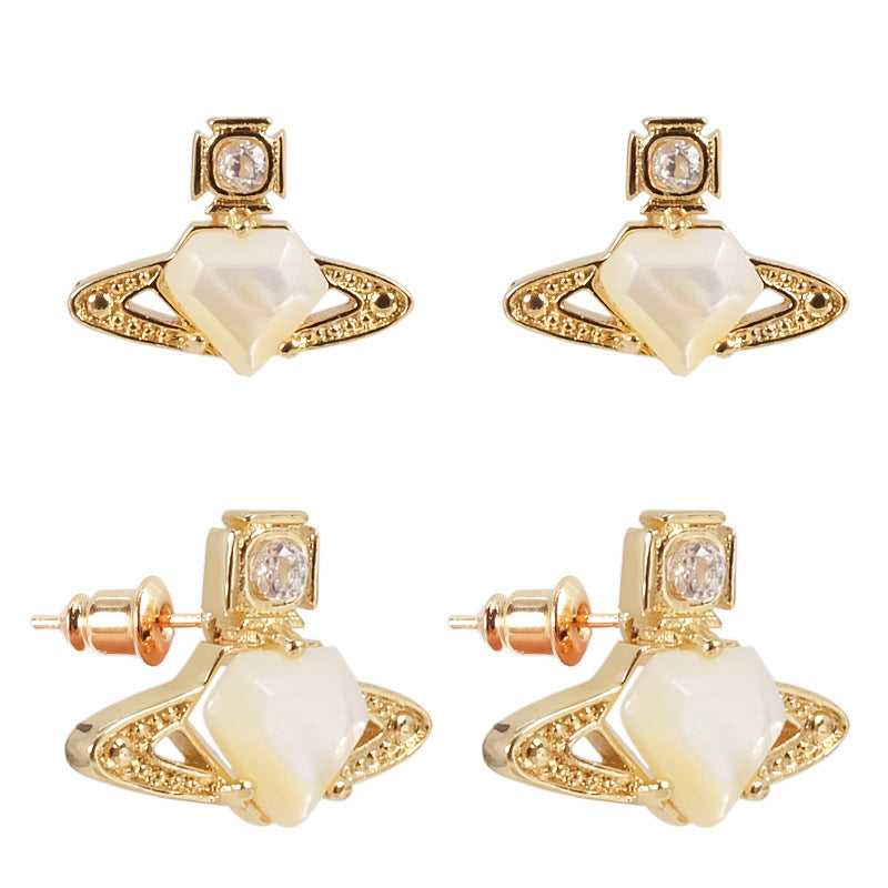 Vivienne Westwood love gemstone earrings small simple wild earrings