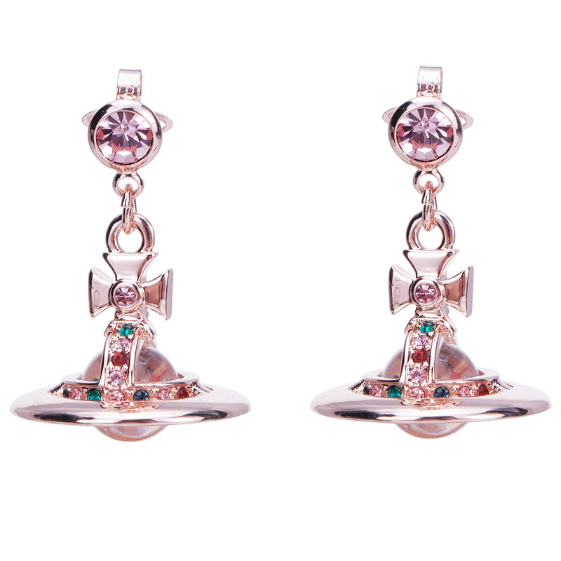 Vivienne Westwood 10MM lettering punk micro glass bead fashion earrings