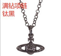 Vivienne Westwood full diamond pendant necklace ins niche temperament