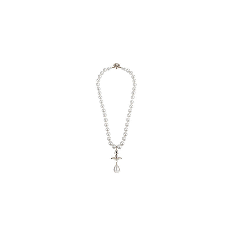 Vivienne Westwood water drop pearl necklace pendant exquisite advanced