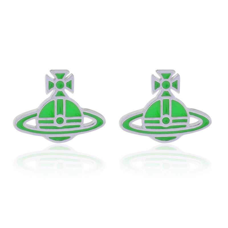 Vivienne Westwood flat paint stud earrings for women