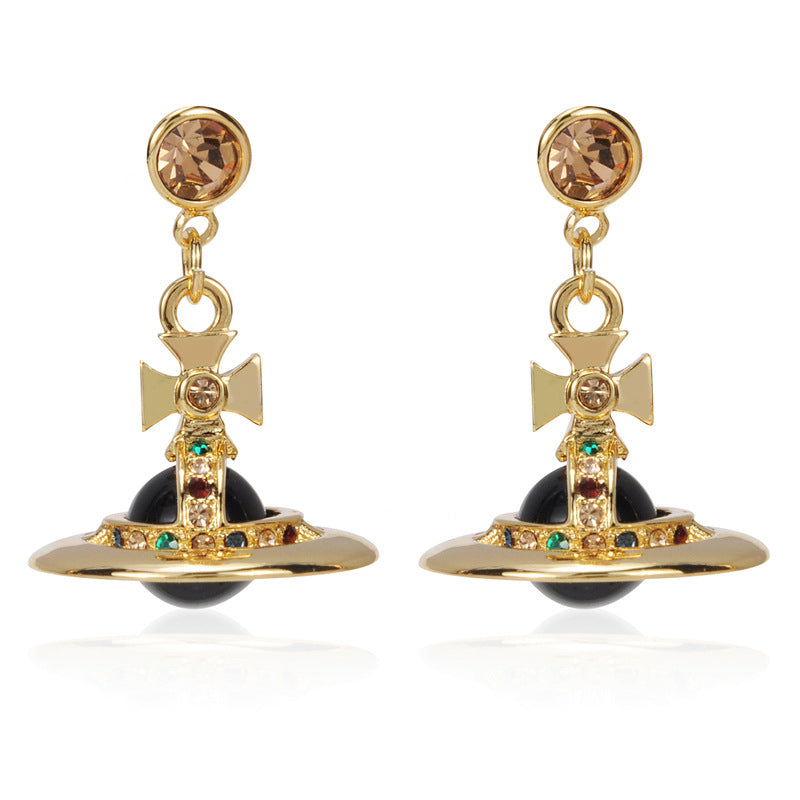 Vivienne Westwood 10MM lettering punk micro glass bead fashion earrings