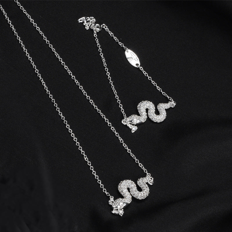 Vivienne Westwood full diamond snake year pendant necklace