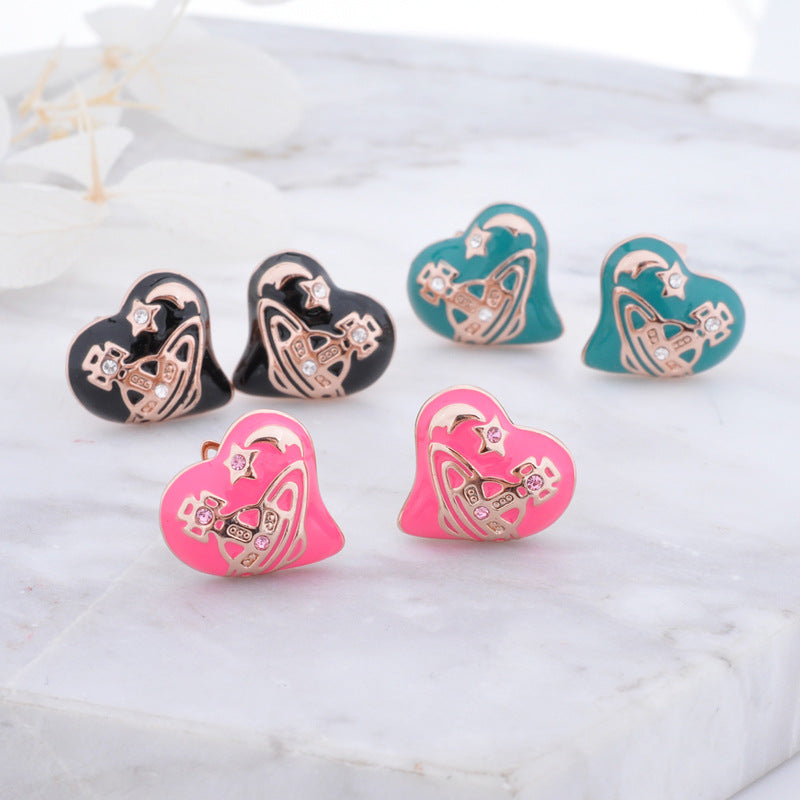 Vivienne Westwood love paint starry ear studs