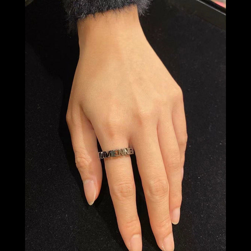 Vivienne Westwood hollow ring personality couple punk all-match