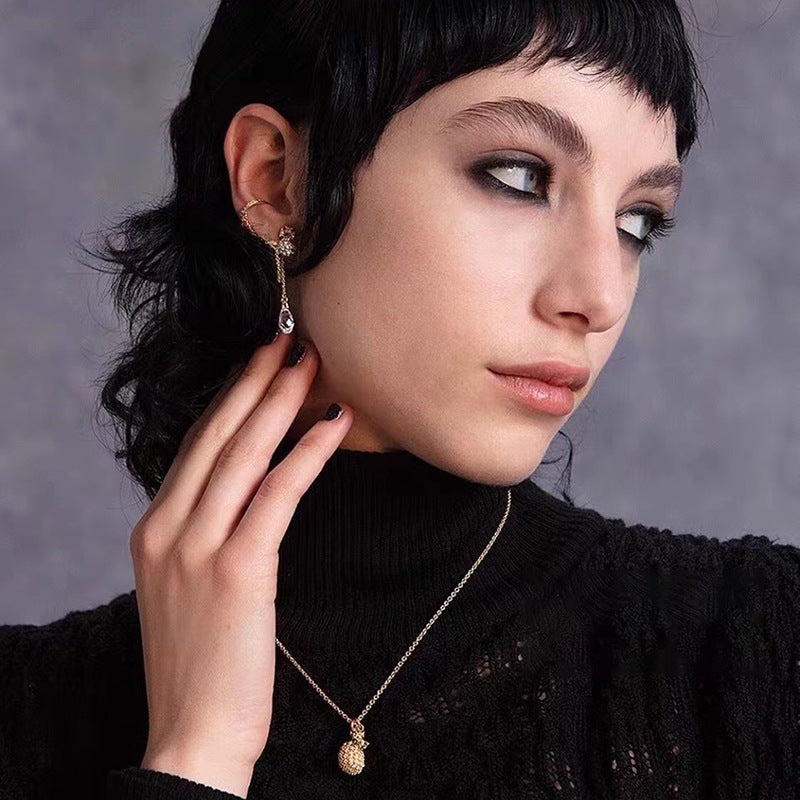 Vivienne Westwood water drop full diamond earrings HENRIETTE Vachette clasp earrings
