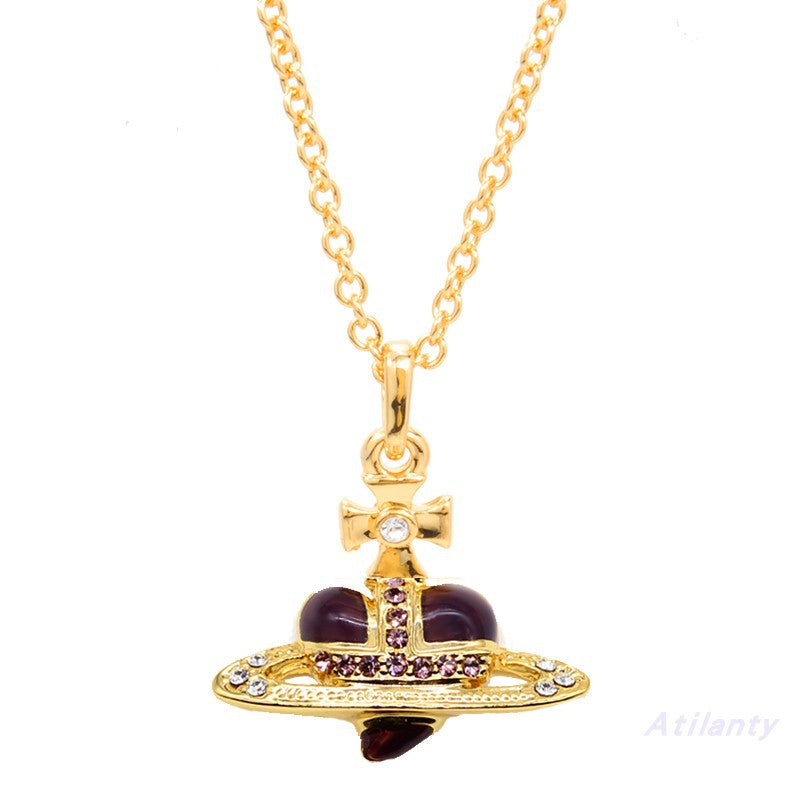 Vivienne Westwood heart shape clavicle paint necklace small personality European and American punk