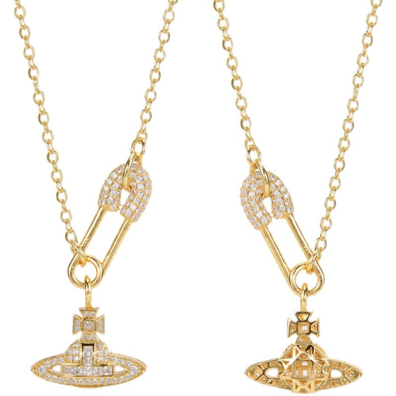 Vivienne Westwood 2022 Cross version pin necklace pendant