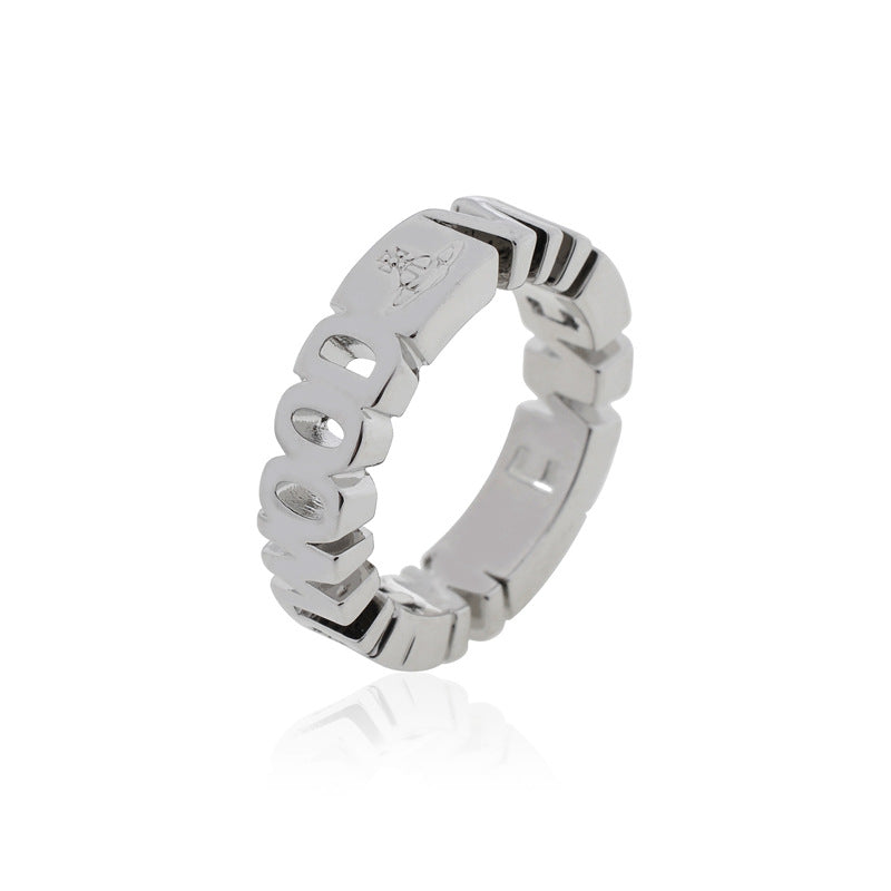 Vivienne Westwood hollow ring personality couple punk all-match