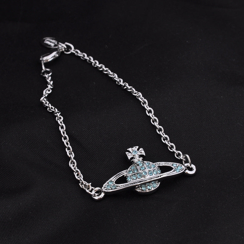 Vivienne Westwood full diamond bracelet women's exquisite high sense simple accessories