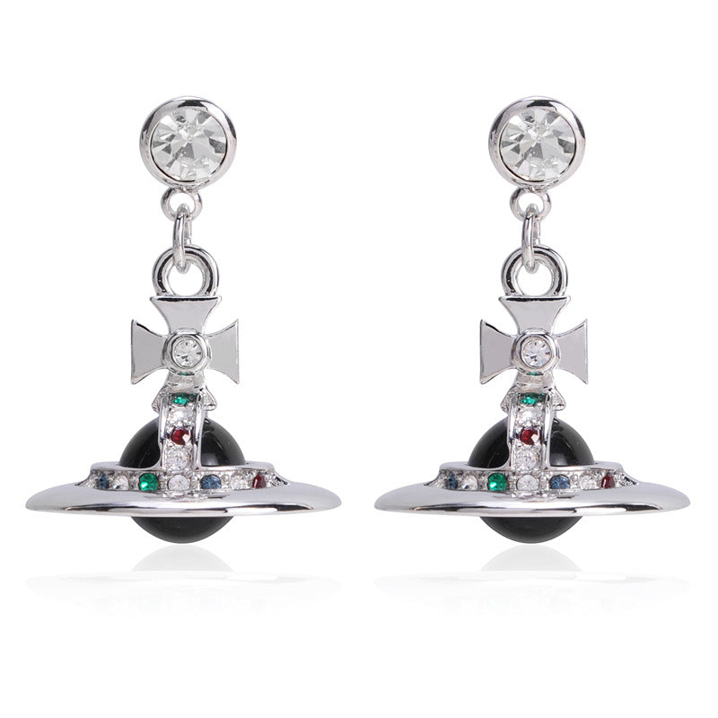 Vivienne Westwood 10MM lettering punk micro glass bead fashion earrings