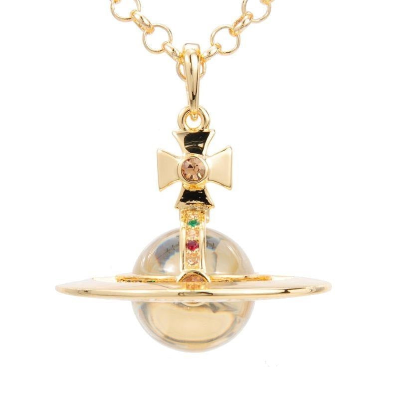 Vivienne Westwood large 20mm three-dimensional pendant sweater necklace European and American