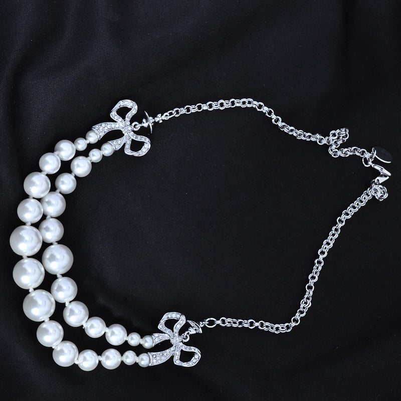 Vivienne Westwood Double-layer pearl necklace women's exquisite and high-grade all-matching