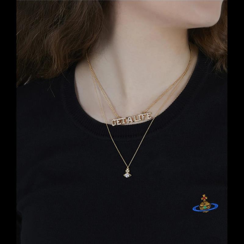 Vivienne Westwood GET A LIFE double-layer necklace ins special interest light luxury