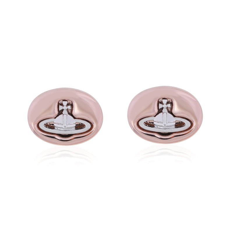 Vivienne Westwood button series stud earrings multi-color punk all-match
