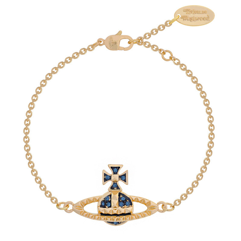 Vivienne Westwood flat rivet bracelet simple minority all-match