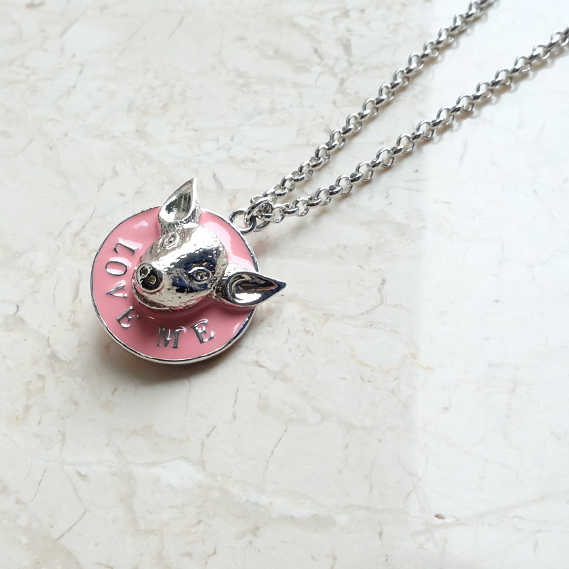 Vivienne Westwood zodiac pig head necklace positive and negative double-sided personality all-match