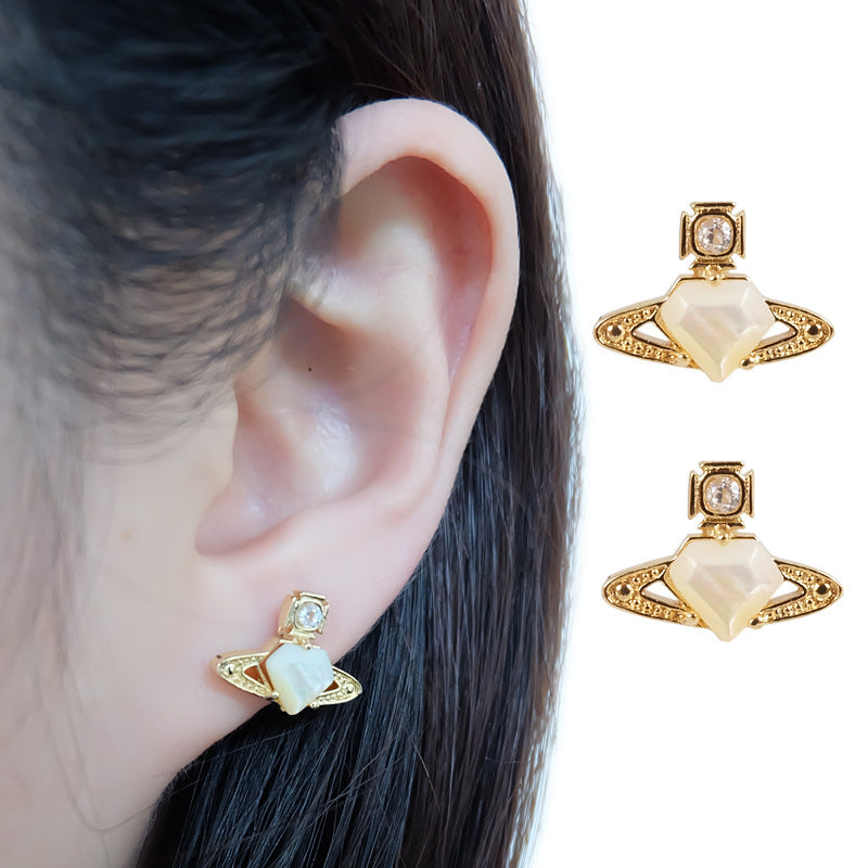 Vivienne Westwood cut gemstone earrings small exquisite and versatile earrings