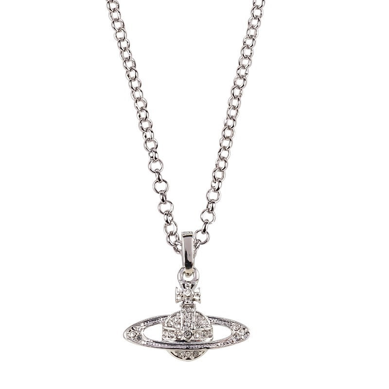 Vivienne Westwood full diamond orb classic flat necklace