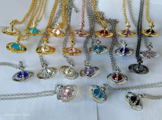Vivienne Westwood large 20mm three-dimensional pendant sweater necklace European and American